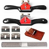 Adjustable Spokeshave Set 2pcs SpokeShave, 6pcs Metal Blade, Portable Woodworking Planes and 4-Way Wood Rasp File, Perfect for Wood Craft, Wood Craver, Wood Working