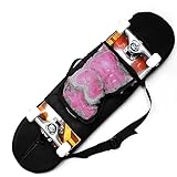 SquEqu Skateboard Bag Backpack 31'' Slim Foldable Nylon Skate Board Carry Bags with Gloves Pouch Portable Longboard Handy Storage Organizer with Adjustable Strap for Travel Outdoor Skating Skateboards