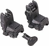 ADEGRIN Flip Up Sight 2nd Generation Front and Rear Flip Sights can be Mounted on Any Picatinny or Weaver Rail(Black)
