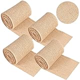 Natural Burlap Tree Wrap Burlap Rolls for Gardening Tree Trunk Wrap Fabric Tree Protector Burlap Wrap Plants Bandage for Keeping Warm and Moisturizing (4 Rolls,4.7 Inches Width)