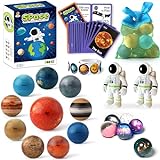 Solar System Planets Stress Balls Toys for Kids, Adult, Space Astronauts Toy, STEM Educational Sensory Toys for Autistic Children Non-Toxic, with 16 Spaceballs, 2 Astronauts, 1 Mesh Storing Bag
