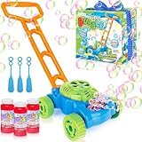 ArtCreativity Bubble Lawn Mower, Bubble Blowing Push Toys for Kids Ages 1 2 3 4 5, Bubble Machine, Summer Outdoor Gardening Toys for Toddlers, Birthday Gifts Party Favors for Boys & Girls