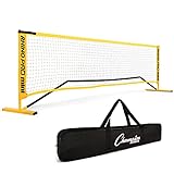 Champion Sports Adjustable Racquet Sport Net: Portable 10 Foot Racket Sport Game Net for Volleyball, Tennis, Pickleball, and Badminton - Yellow
