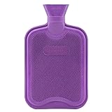 HomeTop Premium Classic Rubber Hot Water Bottle (2 Liters, Purple)
