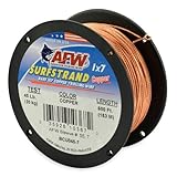 American Fishing Wire Surfstrand Copper 1x7 Bare Trolling Wire, Copper Color, 30 Pound Test, 300-Feet