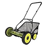 Sun Joe FBA MJ502M Reel Mower w/ 8.5-Gallon, 9-Position Height Adjustment, Foam Grip, Compact Design, Green, 20-Inch Manual w/Grass Catcher