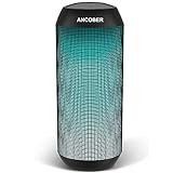 ANCOBER Wireless Bluetooth Portable Speaker 15W Stereo Sound with Multi LED Light Dynamic Modes, IPX4 Waterproof Bluetooth Speakers, BT5.3, TWS Surround Pairing, Lightweight for Party Outdoor Camping