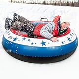 Snow Tube Sled for Kids Adults, 49 Inch Super Big Snow Sled Inflatable Heavy Duty Thickened Sledding Tube, Winter Snow Toy Gift for Outdoor Sport Play Christmas Thanksgiving
