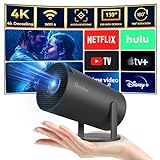 aubor Mini Projector with Android TV 11.0, Support 1080P Smart Portable Projector with 5G WiFi and Bluetooth, 10000 Lumen，Auto Keystone Correction, Premium 360 Sound, 40'-130' Screen Video Projector