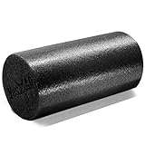 Yes4All Premium Medium Density Round PE Foam Roller for Physical Therapy - 12inch (Silver Black)