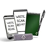 Rocketbook Smart Reusable Notebook, Mini Spiral Notebook, Terrestrial Green, (3.5' x 5.5')