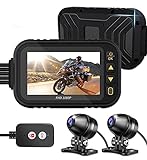 OBEST Motorcycle Camera Dash Cam MT35 1080P+720P Dual AHD Front Rear Bike Dashcam with 3'' IPS Screen G-Sensor Parking Mode Waterproof Loop Recording Bike Cycle Driving Recorder