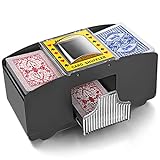 WILLIZTER Automatic Poker Card Shuffler 1-2 Decks Battery Operated Electric Poker Shuffler Card Shuffler for Porker Home Card Games Tables, Rummy Blackjack