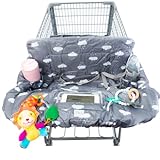 Lumiere Baby Shopping Cart Cover for Baby and Toddler - 2-in-1 High Chair Cover | 360 Full Protection, Patented Roll-in Style Pouch, Universal Fit, Machine Washable Great Gift Ideas for Mom (Cloud)