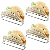 Taco Holder Stainless Steel Taco Holders Stands Set of 4 Racks Holds Soft or Hard Shell Tacos - for Burritos and Tortillas Holder