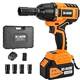 Cordless Impact Wrench,420 Ft-lb High Torque 3200 RPM,with a 21V 4.0Ah Li-Ion Battery, Fast Charger,6 Sockets, Suitable for family cars