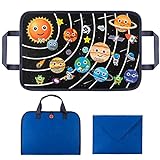 WATINC 25Pcs Outer Space Travel Felt-Board Story Set Portable Felt Board Solar System Universe Storytelling Planets Astronaut Galaxy Themed Preschool Early Learning Interactive Play Kit for Toddlers