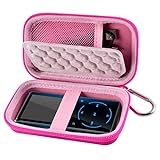 MP3 & MP4 Player Case for SOULCKER/G.G.Martinsen/Grtdhx/iPod Nano/Sandisk Music Player/Sony NW-A45 and Other Music Players with Bluetooth. Fit for Earbuds, USB Cable, Memory Card - Rose Red