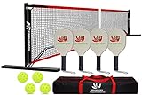 Hoverphenix Driveway Portable Pickleball Set with Paddles, Balls, Carry Bag, and Weather Resistant Net System