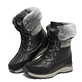 Hanani Womens Snow Boots Warm Fur Lined Winter Boots Anti Slip Ankle Boots Mid Calf Snowboots Waterproof and Cold-Resistant Outdoor Walking Shoes for Women
