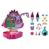 ​Polly Pocket & DreamWorks Trolls Compact Playset with Poppy & Branch Dolls & 13 Accessories, Collectible Toy Inspired by Trolls Band Together