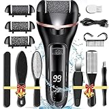 CIVYPRO Callus Remover for Feet, 13-in-1 Professional Pedicure Tools Foot Care Kit, Foot Scrubber Electric Feet File Pedi for Hard Cracked Dry Dead Skin, 3 Rollers, 2 Speed, Battery Display