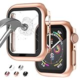 Case Compatible with Apple Watch 38MM Series 3/2/1/ with Built-in Tempered Glass Screen Protector, All-Around Ultra-Thin Bumper Full Cover Hard PC Protective Case for iWatch