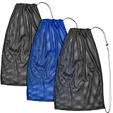 ROKOXIN 3 Pack Mesh Gear Bag Oversized 19' x 27' For Snorkel Scuba Swim Dive Gear Oversized Drawstring Net Bag for Sports Equipment, Gym, Beach, Toys, Balls, Laundry,