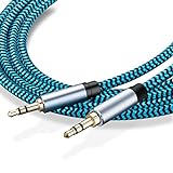 Aux Cable 20 ft Hftywy 3.5mm Male to Male Stereo Aux Cord 3.5mm Auxiliary Audio Cable Braided 1/8 Shielded AUX Headphone Cable Extension Compatible Car/Home Stereos,Speaker,iPhone iPod iPad,Headphones