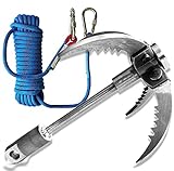 Grappling Hook Stainless Steel Survival Folding Claw with Rope. Multifunctional Claw and Rope for The Outdoors Hiking, Camping, and Mountain Climbing