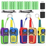 Walkie Talkie Rechargeable 5 Pack, Long Range Walkie-Talkie for Adults Kids Easy to Use Small 2 Way Radio Hands-Free Outdoor Camping, Hiking,Cruise Ship Accessories