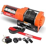 X-BULL 3500LBS Electric Winch -12V Synthetic Rope Electric Winch for Towing ATV/UTV Off Road with Mounting Bracket Wireless Remote New