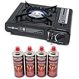 Gas ONE Butane Gas Stove with 4 Butane Fuel Canister Catridge
