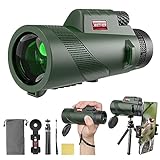 80x100 Monocular Telescope for Smartphone, Monoculars for Adults High Powered HD Compact Scope Portable Handheld Telescope with Phone Adapter & Tripod for Camping Hiking Hunting Bird Watching