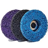 M-jump 3 PCS 4-1/2' x 7/8' Black/Blue/Purple Stripping Wheel Strip Discs for Angle Grinders Clean & Remove Paint, Coating, Rust and Oxidation for Wood Metal Fiberglass Work