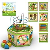 TOYVENTIVE Wooden Kids Baby Activity Cube - Gifts for 1 One, 2 Year Old Boys, Educational Learning Developmental Toddler Montessori Boy Toys 12-18 Months, 1st First Birthday Gift for Babies