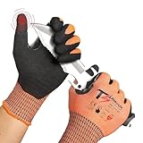 Highest Level Cut Resistant Gloves, ANSI A9 Cut Proof Work Gloves Men&Women Heavy Duty, Working Gloves Touch-Screen Compatible, Durable Cutting Gloves for Fishing, Woodworking, Gardening （M）