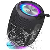 Bluetooth Speaker, Loud Portable Wireless Speakers, IPX6 Waterproof, 15Watts, with FM Radio, 5 LED Lights Modes, MIC, TWS Pairing, BT5.3, for Party Camping Shower Home Gadgets Outdoor Birthday Him Her