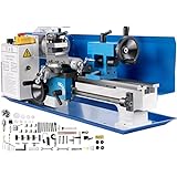 Mophorn 7x12 Inch Luxury Version Metal Lathe 550W Precision Bench Top Mini Metal Milling Lathe Variable Speed 50-2500 RPM Nylon Gear with A Movable Lamp (7x12 inch)