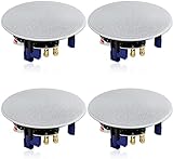 Herdio 320 Watts 2 Way Flush Mount Ceiling Speakers 4 Inches Perfect for Bathroom, Kitchen,Living Room,Office 4 Speakers