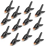 Spring Clamps 12 Packs, Spring Clips 3.5 inch Spring Clamp for Crafts and Professional Backdrop Clips, Plastic Clamps Clips for Backdrop Stand, Heavy Duty Clamps for Woodworking Rondauno