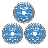 OA-BRES 4-1/2 inch Diamond Blade, Turbo Diamond Cutting Wheel for Angle Grinder, Dry and Wet Smooth Cutting for Tile Concrete Stone Masonry Brick Block, Arbor 7/8', 7/8'-5/8'and 7/8'-20mm Bushing Include ( 3-Pack)