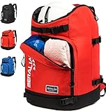 MERALIAN Ski Boot Bag - 50L Ski Boot Travel Backpack Waterproof Snowboard Boot Backpack for Travel Stores Gear Including Helmet, Goggles and Outerwear.(Red-03)