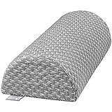 5 STARS UNITED Half Moon Bolster Semi-Roll Pillow - Ankle and Knee Support - Leg Elevation - Back, Lumbar, Neck Pain Relief - Pad for Side and Stomach Sleepers - 20.4x7.8x4.8 inches