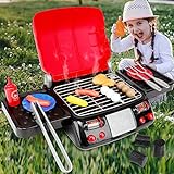 Aomola Play Food Kitchen Playset Toys for Kids 1-3 4-8,Pretend BBQ Grill Simulation Cooking Toy with Realistic Spray Light & Sound, Camping Outdoor Toy for Girls Boys Kid Birthday Gift