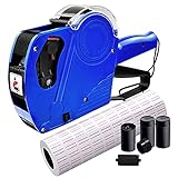 MX5500 Pricing Tag Gun with 5000 Sticker Labels and 4 Ink Refill,8 Digits Price tag Gun, Pricing Label Gun for Office, Retail Shop, Grocery Store, Food, Organization Marking (Blue)