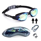 isswya Swim Goggles, Swimming Goggles Anti Fog No Leaking,Full Protection For Adult Men Women Youth
