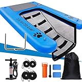 LUFFWELL Extra Large Inflatable Water Ramp for Boat,Dog Pool Ramp Water Ladder for Large Dogs Up to 220lbs,Dog Water Ramp with High Stability & Non-Slip EVA Platform for Swimming Pool,Lake,Dock & Boat