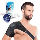 Sports Laboratory Shoulder Support Brace with Hot & Cold Gel Pack - Shoulder Ice Pack Rotator Cuff Cold Therapy, Ideal for Frozen Shoulder Relief, Rotator Cuff and Sprains - Adjustable Size for Men and Women (Large)