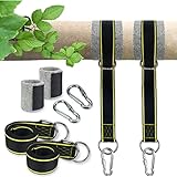 Tree Swing Hanging Straps Kit - Holds 2800 lbs (SGS Certified), 5ftx2 Hammock Straps with 2 Heavy Duty Locking Carabiners and 2 Tree Protectors, Polyester Straps Perfect for Tree Swings & Hammocks